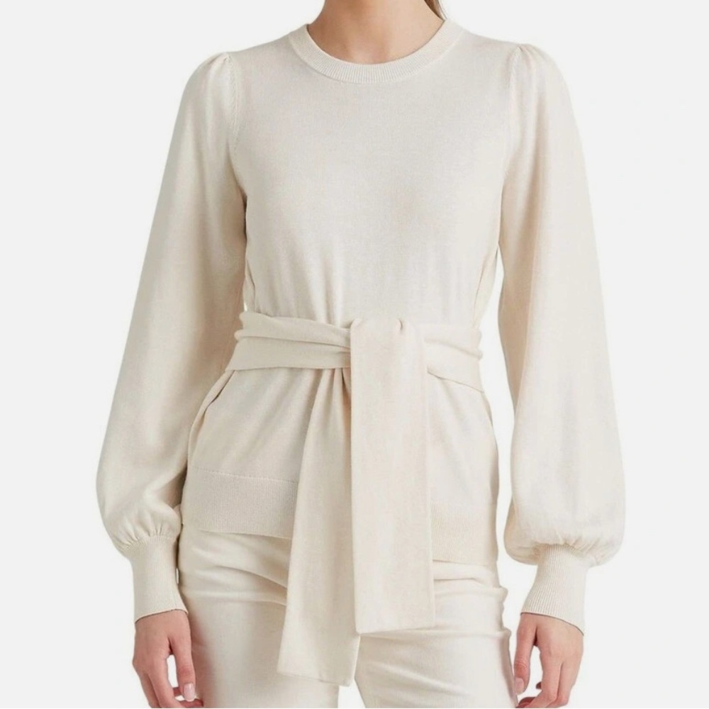 Ralph Lauren Cream Belted Blouse